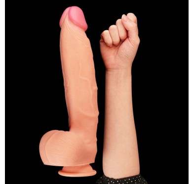 Grube realistyczne żylaste dildo przyssawka 30,5cm